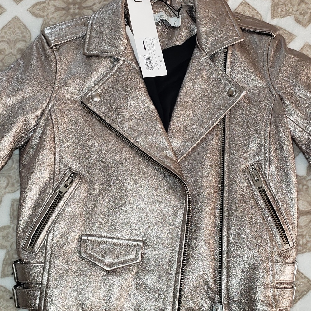NWT $1,200 IRO Ashville Biker Cropped Leather Jack